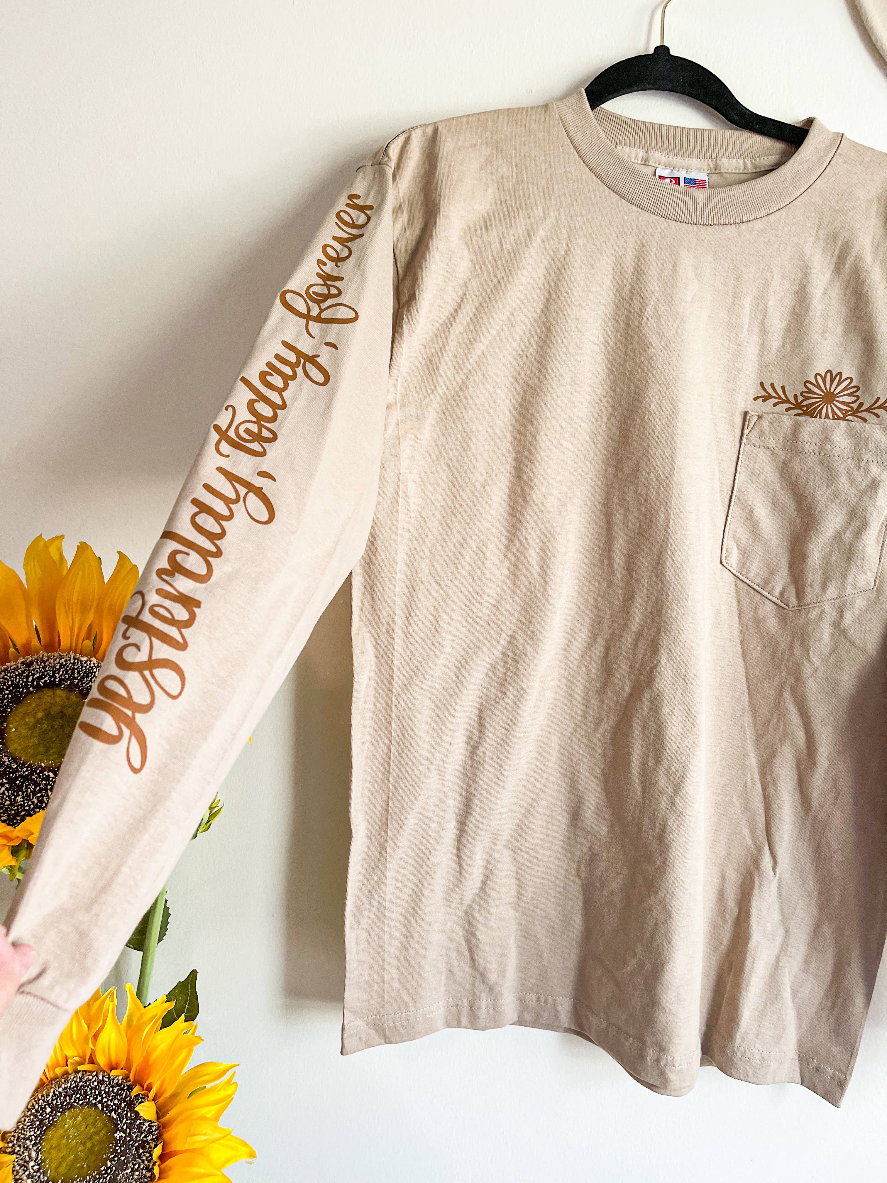 HH and Grace Co - Wholesale Screen Printed T-Shirt - Women's - Yesterday, Today, Forever Hebrews 13:8 Long Sleeve T-Shirt2