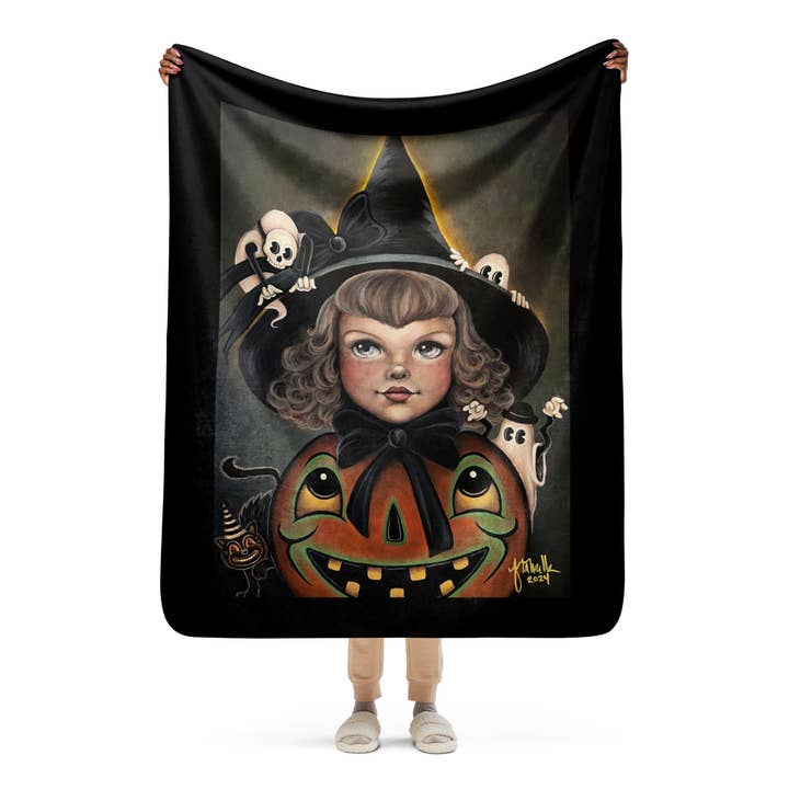 « C'est Halloween ! » Couverture Sherpa pour la vente par The Art of Francella
