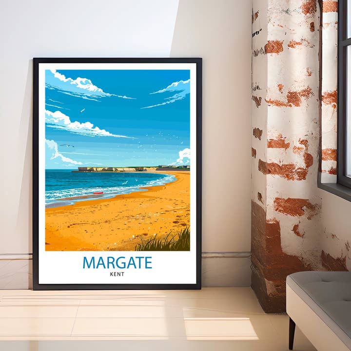 InkNPrintz – wholesale Art print – Margate Beach Kent Travel Poster2