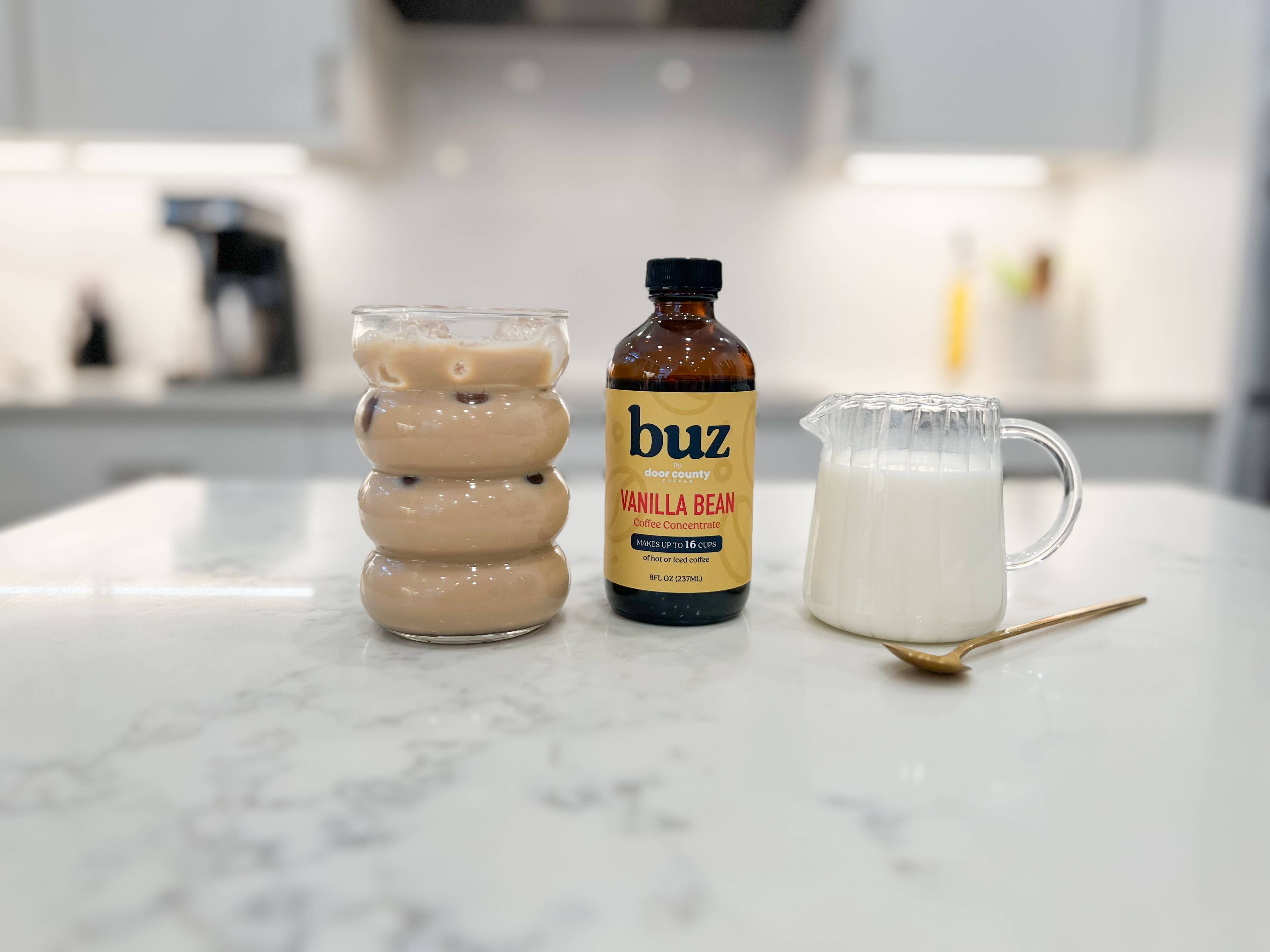 Door County Coffee - Wholesale Iced Coffee/Cold Brew - buz Vanilla Bean Coffee Concentrate 8oz Bottle3