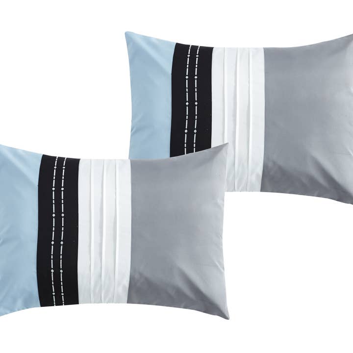 Red Barcelona 7 Pc Comforter Set in King Size in Color Blue for wholesale on Faire