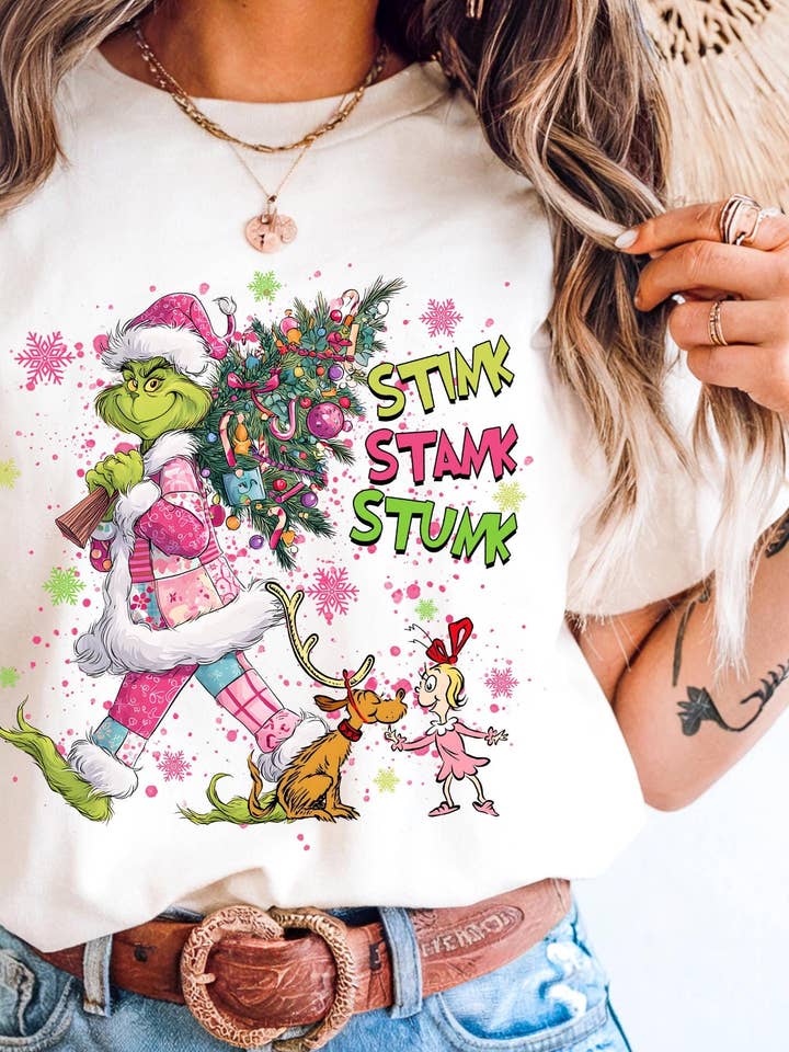 DLT Ecommerce – wholesale T-shirt med logga - Dam – Grön Monster Jultröja, God Jul och Ljus Tröja0