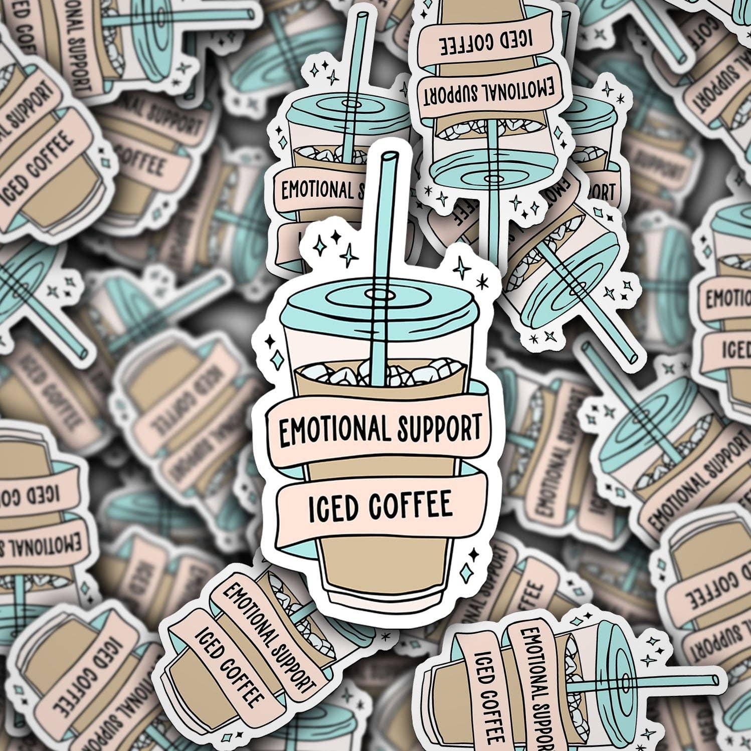 Sonny Rising – wholesale Sticker – Vinyl Decal Emotional Support Iced Coffee
