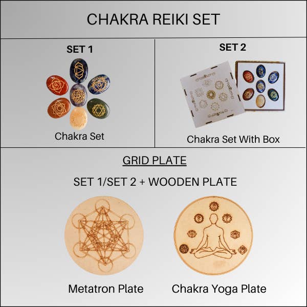 AK Healing Crystals - Wholesale Spiritual Stone/Crystal - 7 Chakra Stones Set, Oval Reiki Chakras Gift