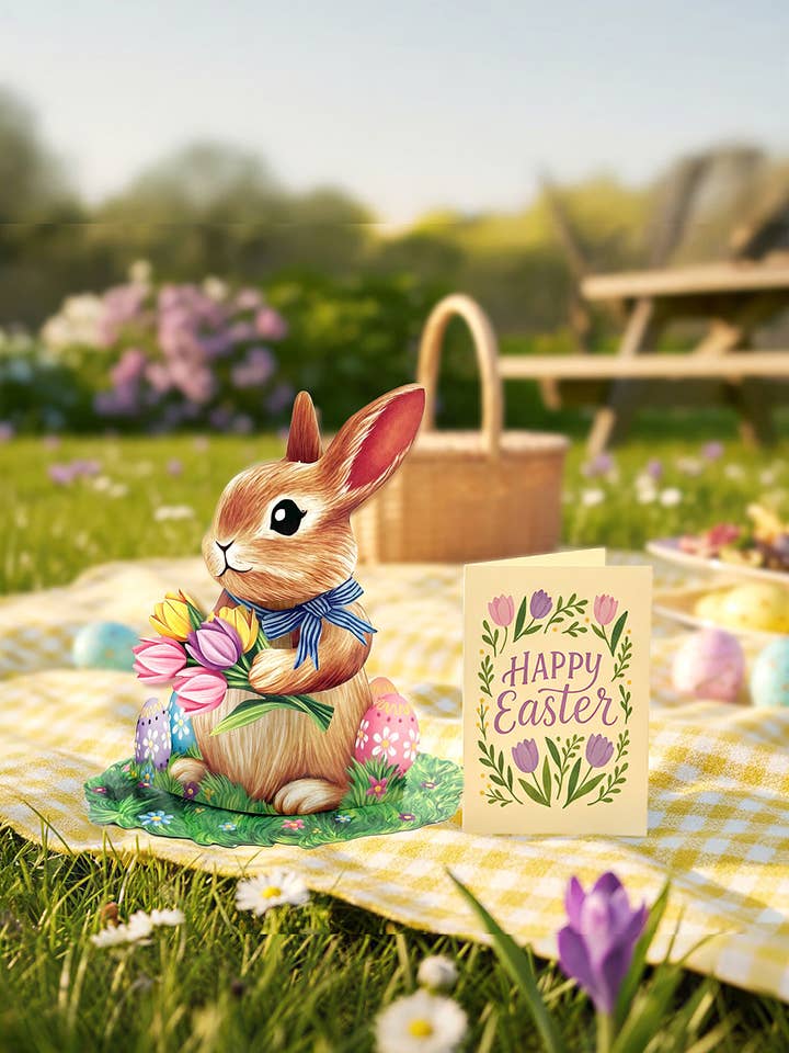 Mini Easter Bunny (10 Pop-up Greeting Cards) for wholesale by FreshCut Paper LLC