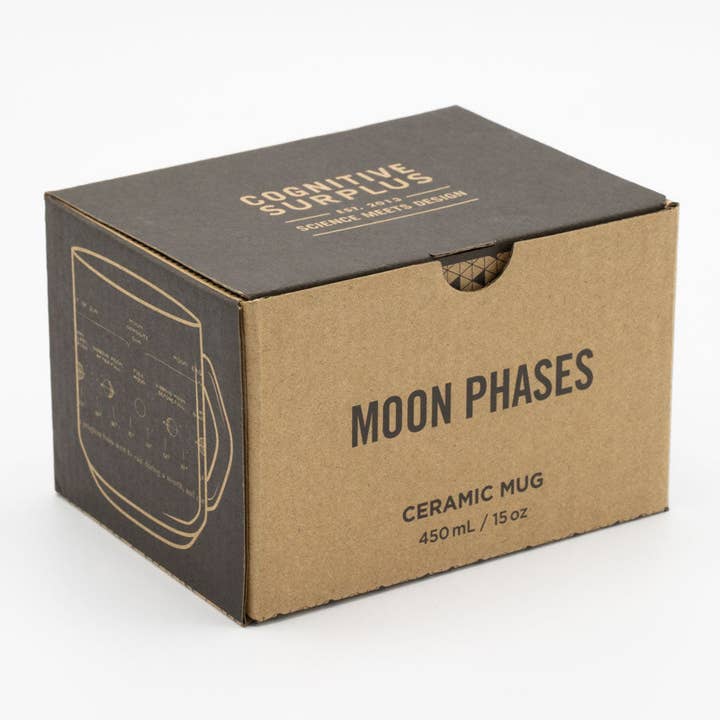Cognitive Surplus - Wholesale Coffee Mug - Lunar Phases Ceramic Mug (Case of 4)