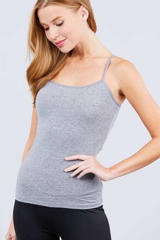 Active Basic | Active USA - Wholesale Camisole - Dames - Eenvoudig verstelbare cropped cami met spaghettibandjes en plankbeha55