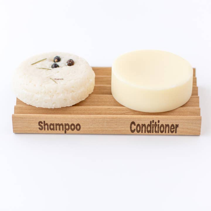 Wood Shampoo & Conditioner Bar Dish | Zigzag for wholesale by Mountain Madness Soap Co.