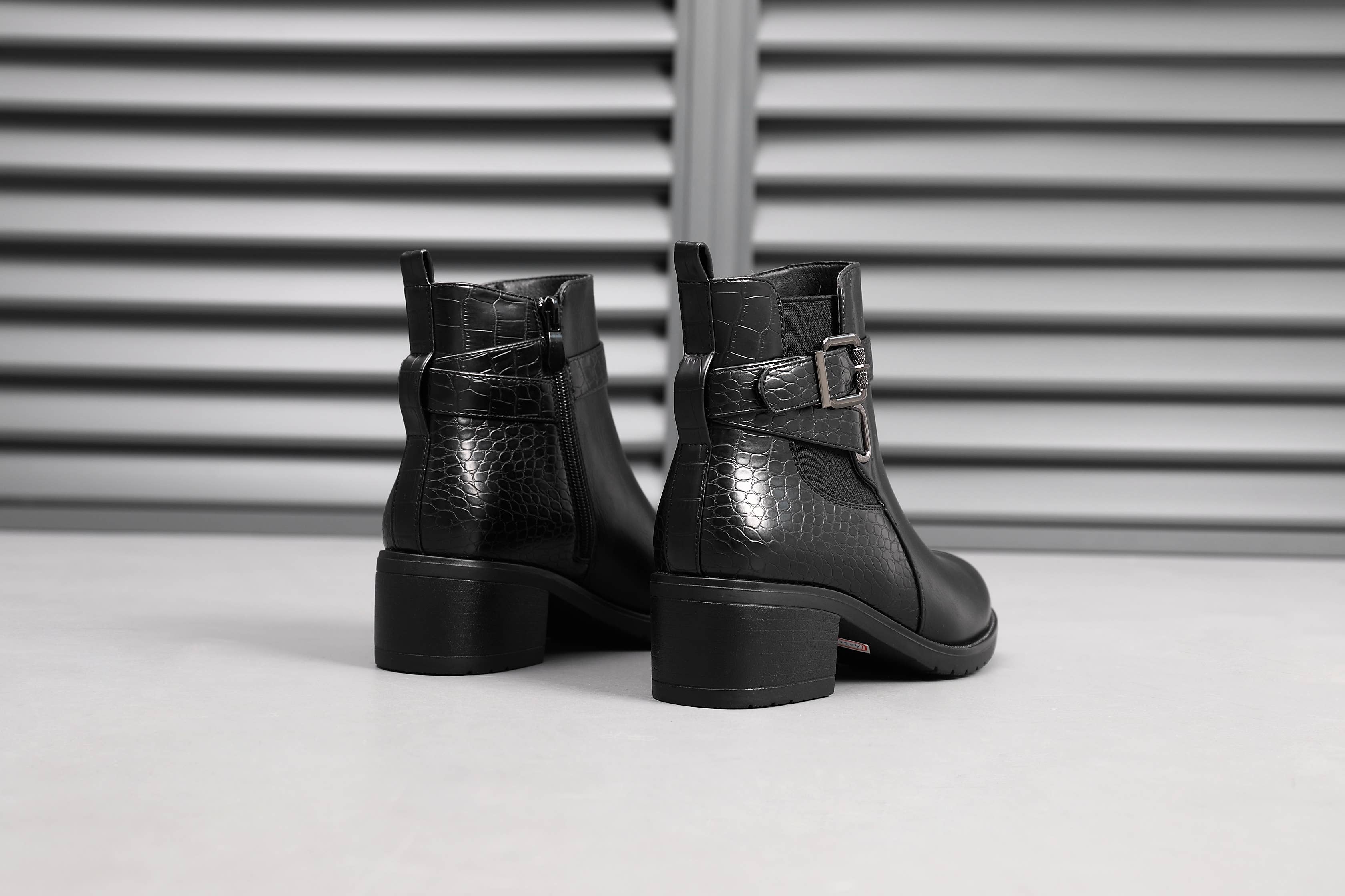 Top Staka - Wholesale Booties – Women's - A2351 Croc Mock Chic Ankle boots10