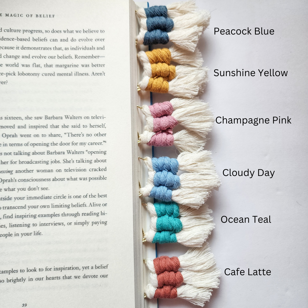 Handmade By Uruba – Engroshandel Bogmærke – Håndlavet bogmærke med kvaster | Feriegave til boghelskere2