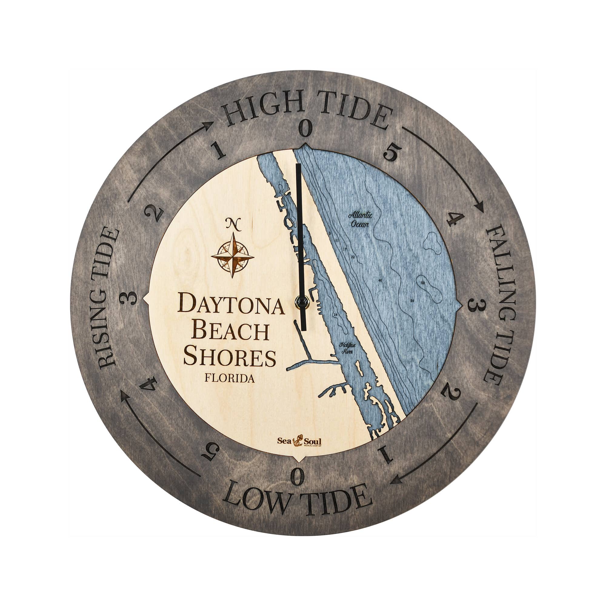 Sea & Soul Nautical Chart Art - Wholesale Wall Clock - Florida East Coast Nautical Chart Tide Clock-Many Locations53