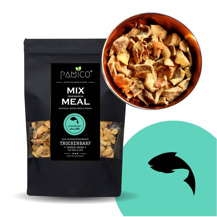 Zalm gevriesdroogd MIX MEAL Droogbarf voor honden & katten voor wholesale door PAMICO