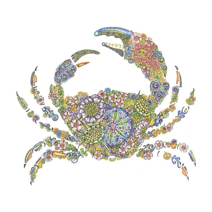 Greeting Card Coastal Crab for wholesale by Natural Partners Limited