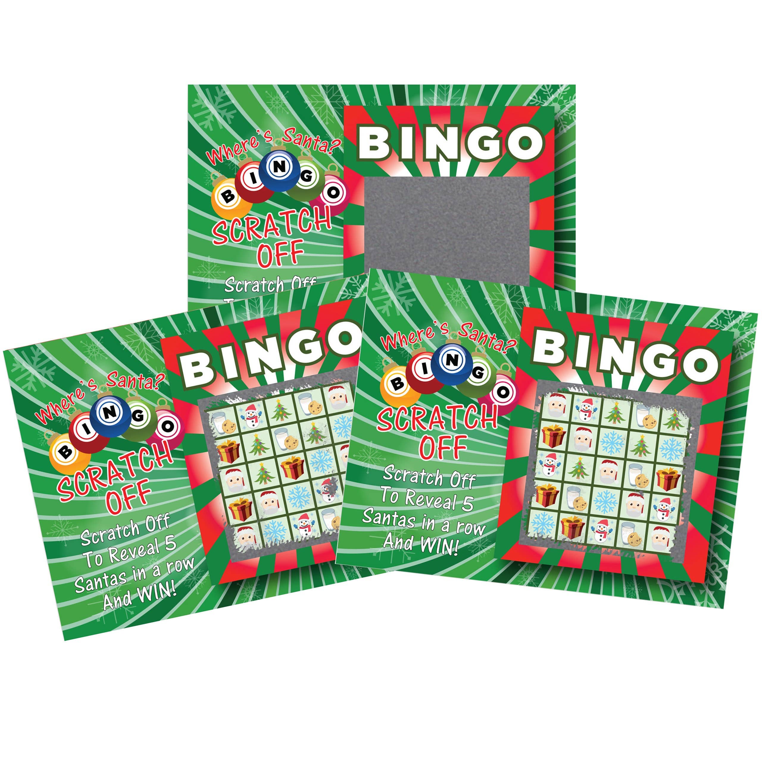 My Scratch Offs - Wholesale Card Game - 50 Christmas "Where's Santa?" BINGO Scratch Off Game Card0