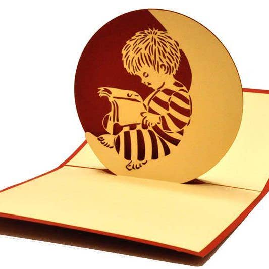 Garçon qui lit pour la vente par Henry Pop Up Cards