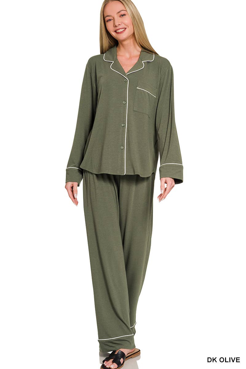 42POPS - Wholesale Lounge Set - Women's - ..._ SI-26598 Button Down Shirt And Pants 2 Piece Pajama Set9