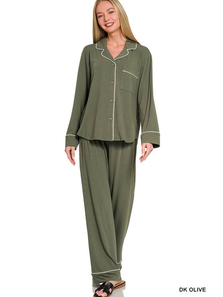 42POPS - Wholesale Lounge Set - Women's - ..._ SI-26598 Button Down Shirt And Pants 2 Piece Pajama Set9