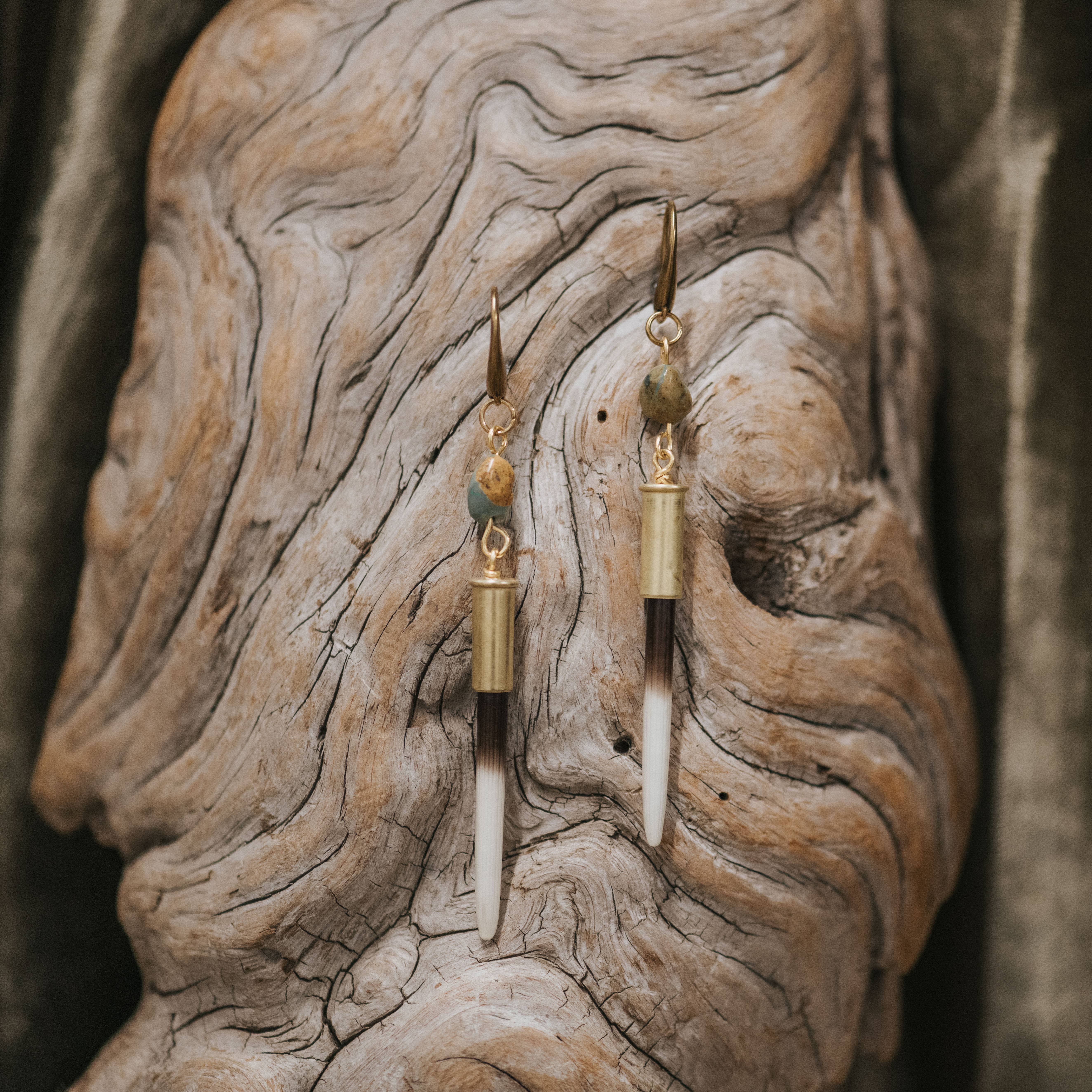 Commonform – Großhandel Ohrhänger – Yellowstone Beth Dutton Quill Ohrringe // Türkis Haken Variante2