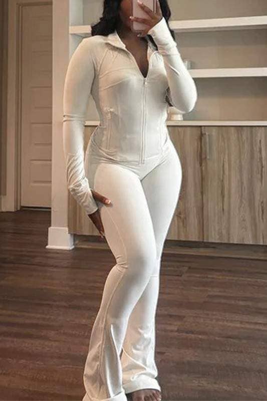 Flarix - Vente Combinaison – femme - Combinaison ajustée à manches longues zippée3