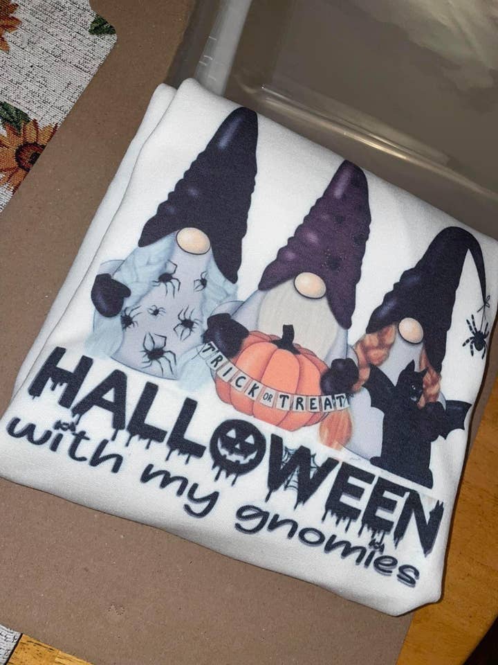 HALLOWEEN With My Gnomies Crewneck Sweatshirt for wholesale by Elkinsons Creations