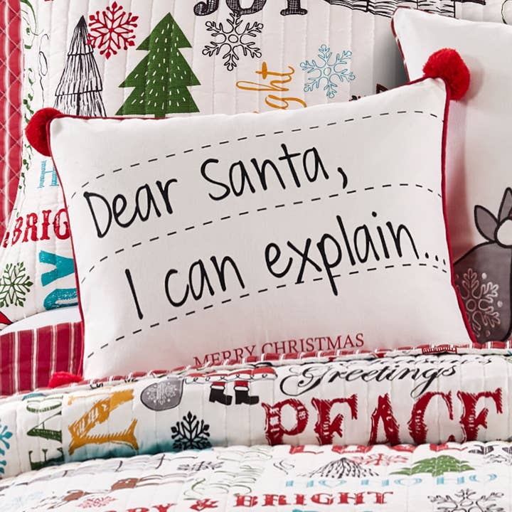 Levtex Home - Wholesale Throw/Decorative Pillow - Santa Claus Lane Postcard Pom Pillow