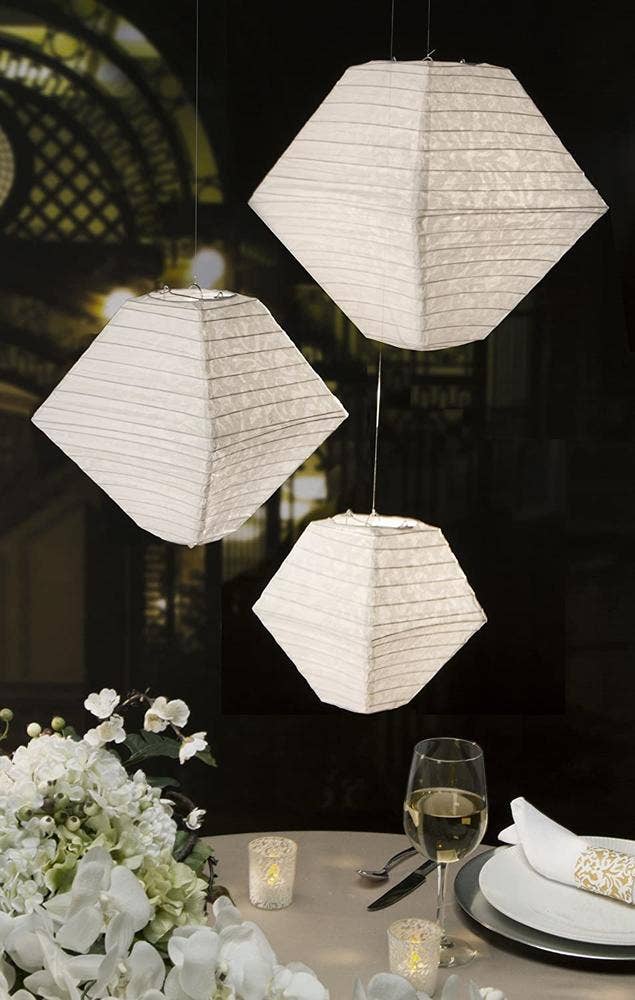 Factory Direct Craft – wholesale Decorative tabletop object – Lace Printed Paper Lanterns (Pack of 3)0