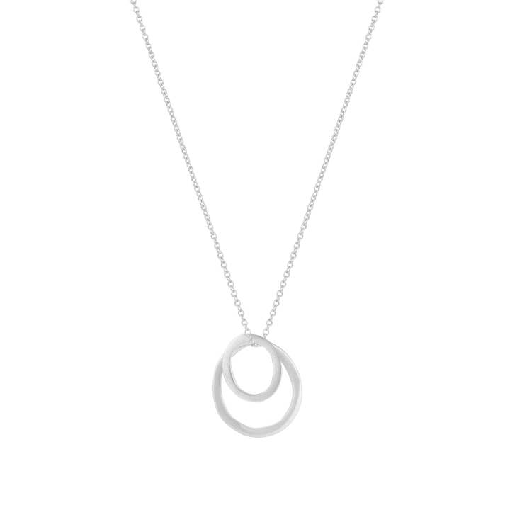 Philippa Roberts - Wholesale Pendant/Charm Necklace - Two Small Ovals Necklace in Silver or Vermeil