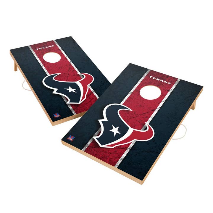 Vintage Houston Texans NFL Solid Wood 2x4 Cornhole Set for wholesale by Skip's Garage