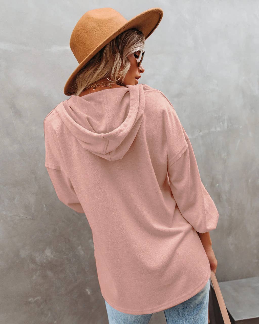 Lily Clothing - Wholesale Hoodie - Women's - Casual loose solid color hoodie hoodie2