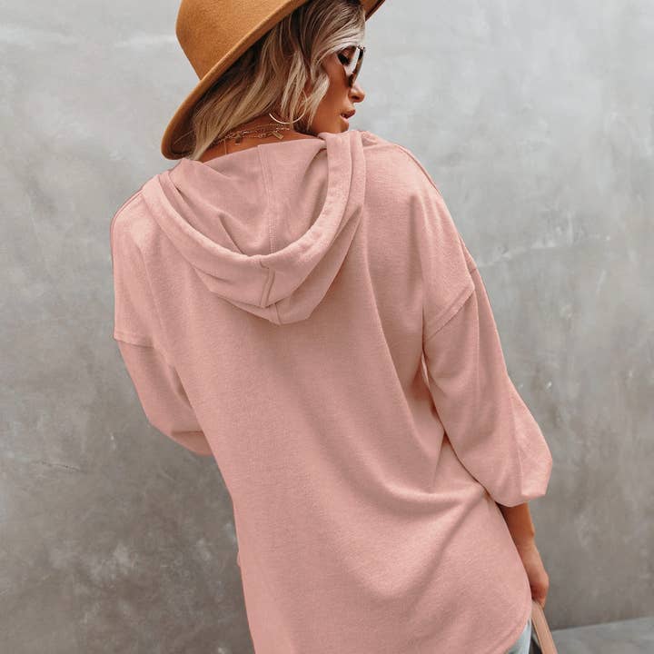 Lily Clothing - Wholesale Hoodie - Women's - Casual loose solid color hoodie hoodie2