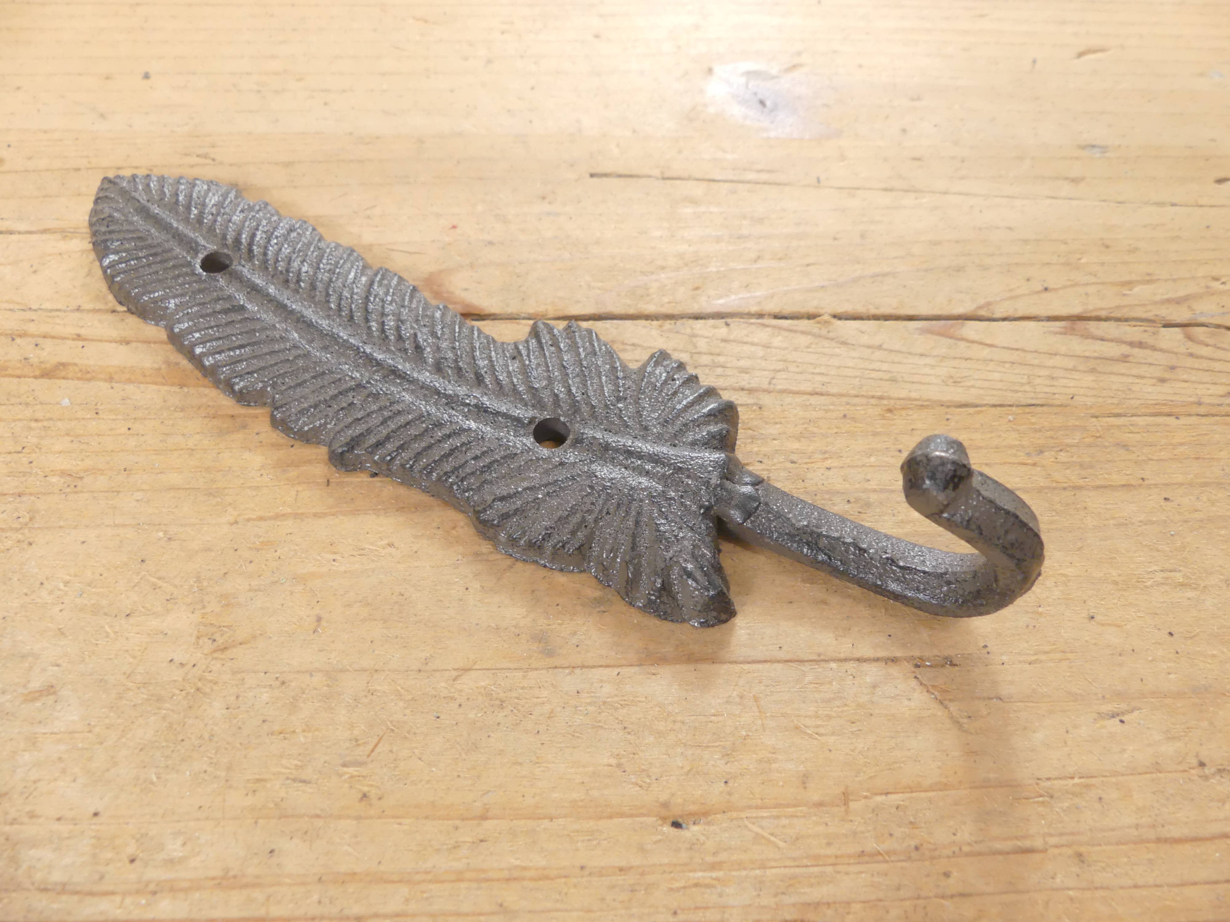Midwest Craft House - Wholesale Wall Hook - Cast Iron Feather Hook2