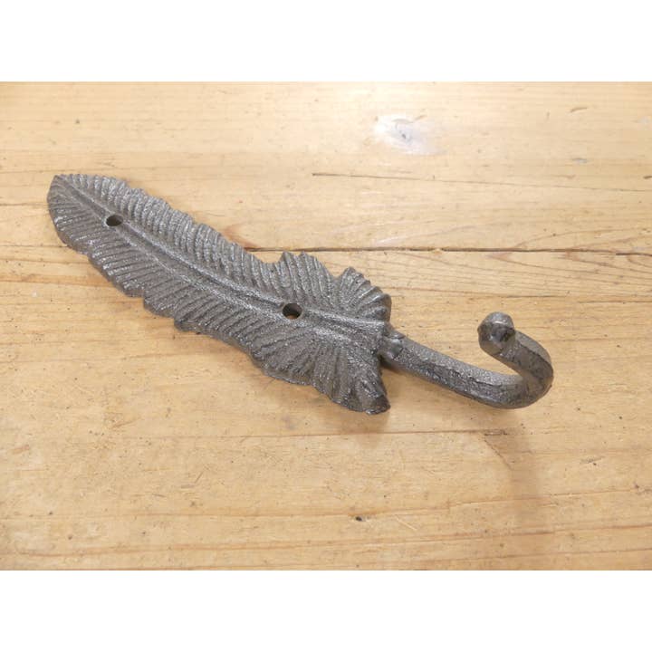 Midwest Craft House - Wholesale Wall Hook - Cast Iron Feather Hook2