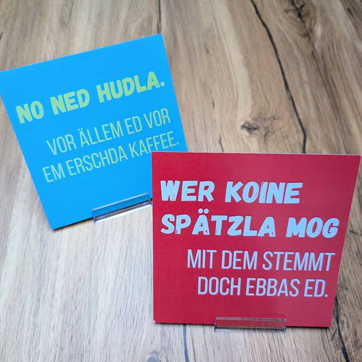 No ned Hudla - Schwäbische Wendekarte Quadrat für den Großhandel von eiwandfrei