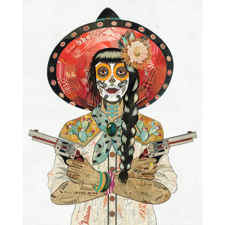 Dolan Geiman - Wholesale Art Print - Art Print | Vintage Cowgirl Art | VAQUERA SUDOESTE (CACTUS)