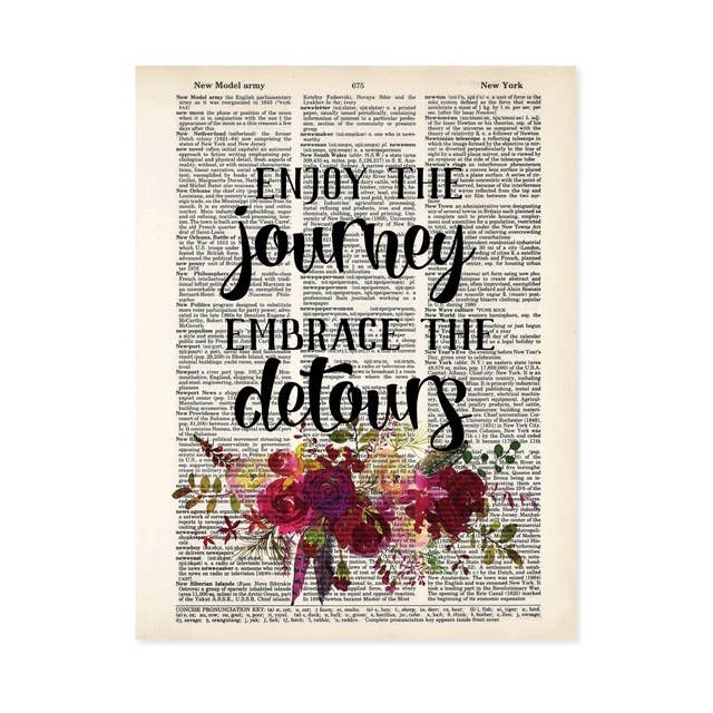 Enjoy the Journey Embrace the Detours - Inspirational Print for wholesale by Blue Twist & Co
