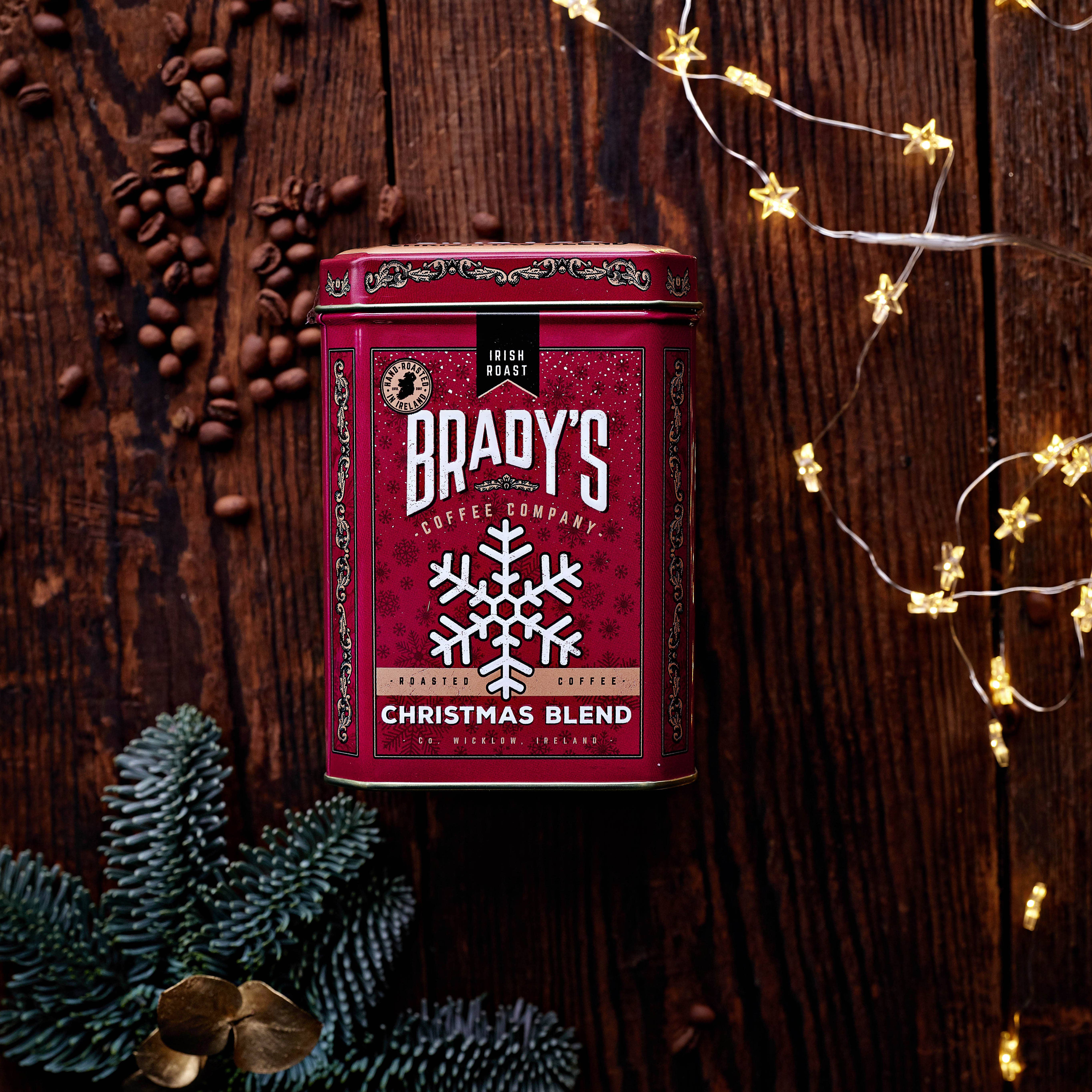 Brady's Coffee Company - Wholesale Ground Coffee - Brady's Coffee Christmas Blend 227g Tin Ground Coffee1