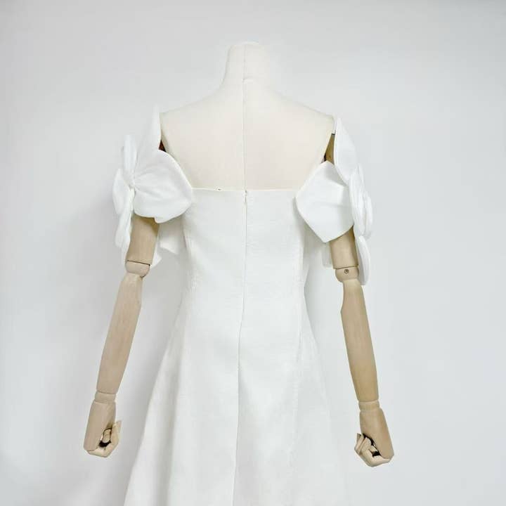 Productseeker - Wholesale Skirt - Women's - DR493 Elegant A-Line Skirt with 3D Floral Slim Fit Design8