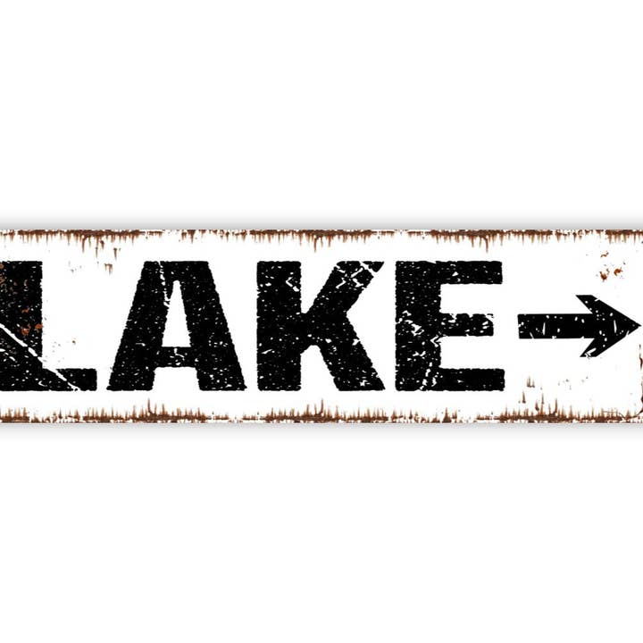 Black Hills Wildwoods - Wholesale Sign - Lake With Arrow Sign - This Way To The Lake Boat Dock Cabin