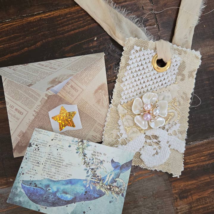 Handmade vintage look hang tag for wholesale by Lil Lee Bee