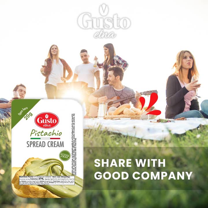 Wholesale Italian Food - Wholesale Nut Butter - Gusto Etna, Pistachio Cream Cups, 40 Cups, 20 g each3