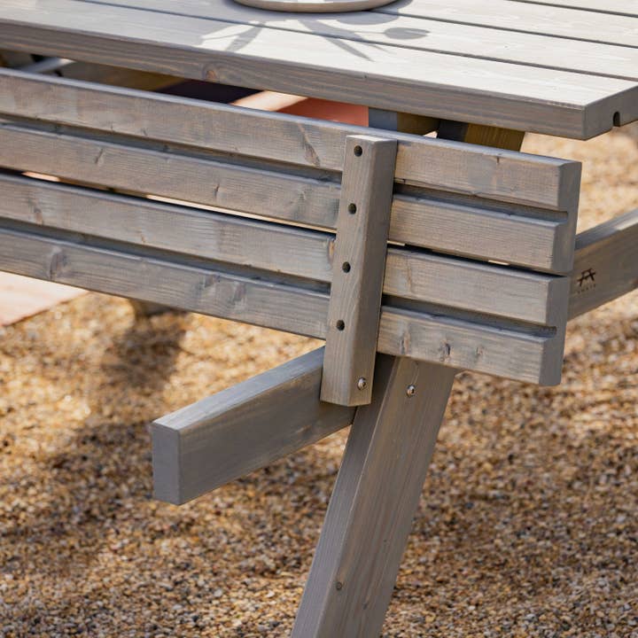 AMATA - Wholesale Patio table - Grey A-frame Wooden Picnic Table and Bench Set 4