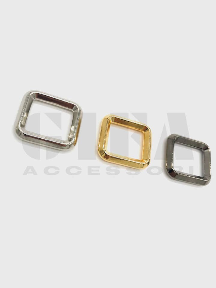 Rectangular rings in square wire zamak 2 cm for wholesale by Gifa Accessori