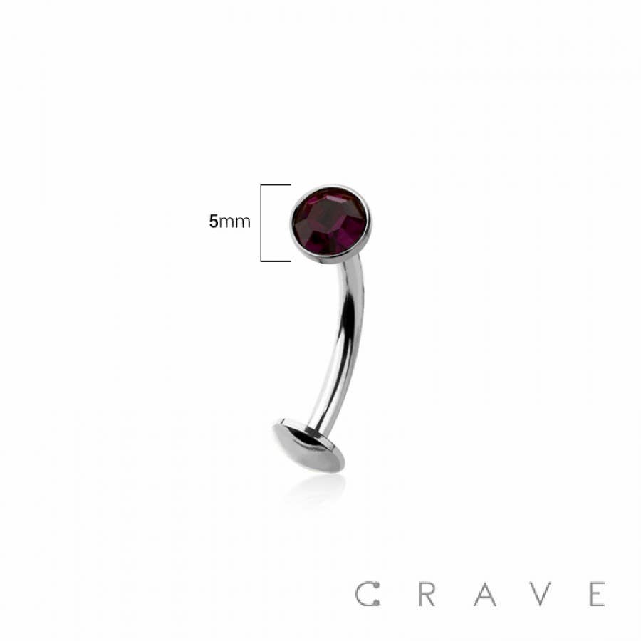 CRAVE - Wholesale Belly ring - BEZEL CZ GEM 316L SURGICAL STEEL THREADLESS FLOATING BELLY B9