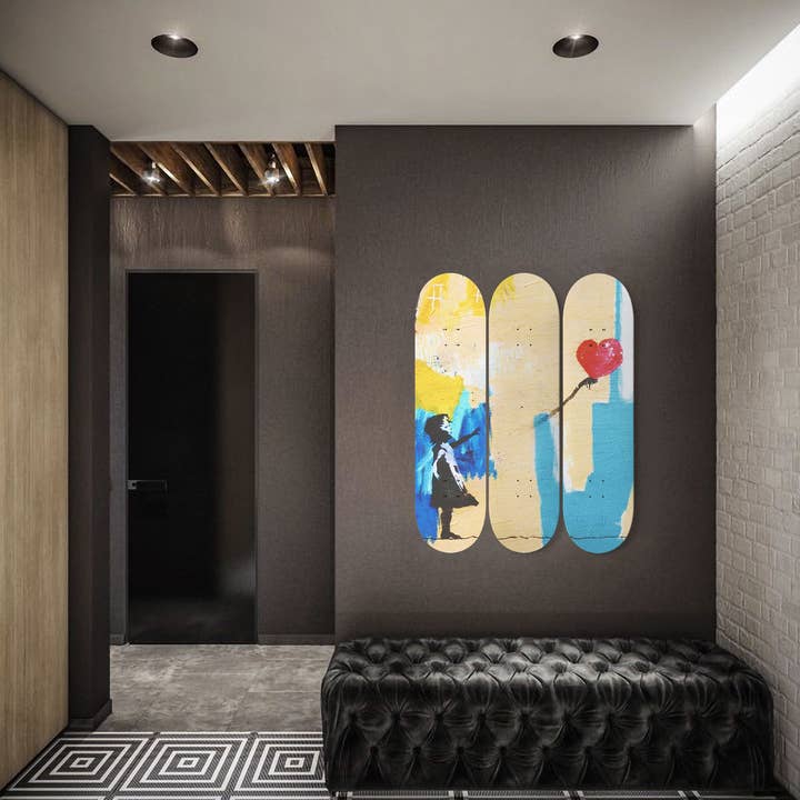 Banksy Balloon Girl Graffiti Skateboard Art Banksy Print Dec for wholesale by SkateboardArtsy