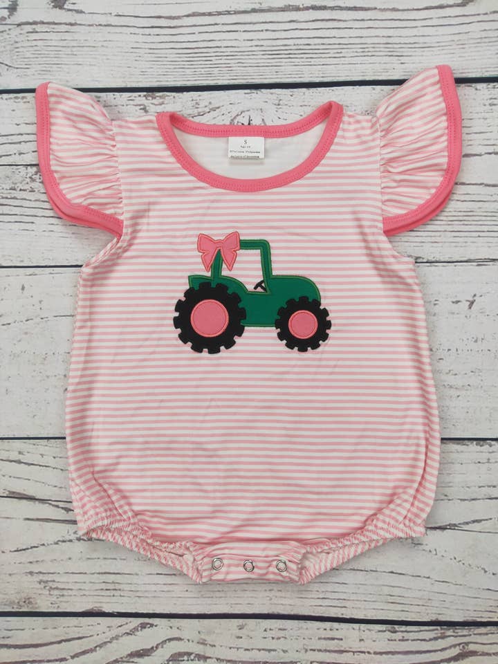 Baby Girl Appliqué Farm Bubble for wholesale by sassy kids palace