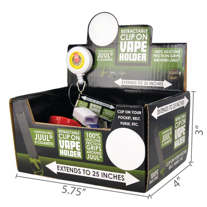Novelty Brands - Wholesale Humidor/Cigar Accessory - Clip On Vape Holder Retractable Cord Assortment - 18/Display2