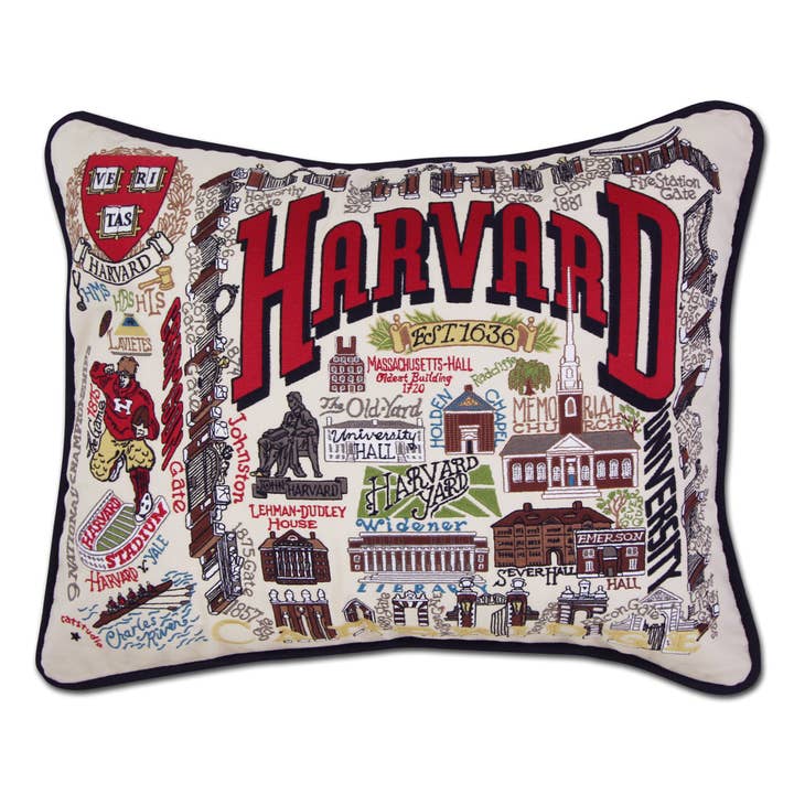 Harvard University Collegiate Embroidered Pillow for wholesale by catstudio