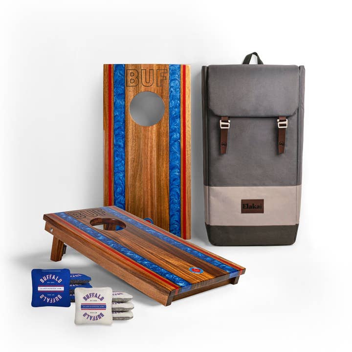 1ft x 2ft Gameday Teams Epoxy Resin Wood Compact Travel Cornhole Board Set for wholesale by Elakai