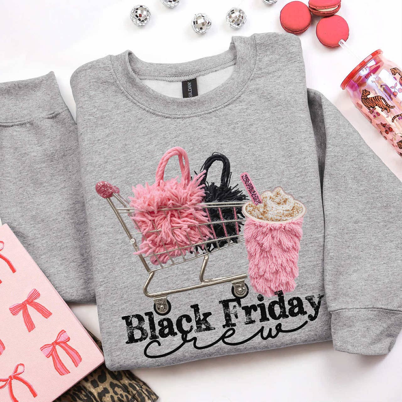 Trendy Tee Co. – T-shirt gráfica - Unissexo por atacado – Sweatshirt de Malha Falsa Black Friday0