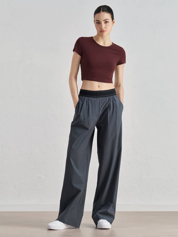 Blair Kontrast Midjeband Ultra Avslappnade Vida Aktiva Byxor för wholesale av 91thelabel